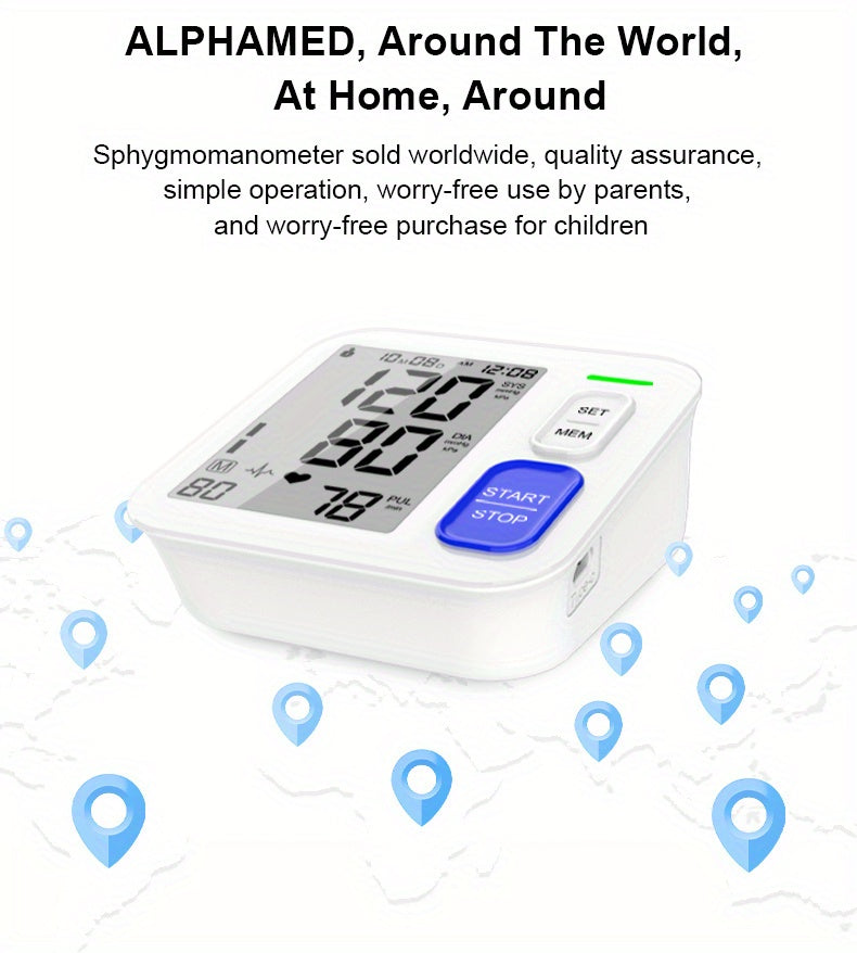 (Without Battery) Blood Pressure Monitor, Sphygmomanometer, Super Large Cuff Upper Arm, BP Cuff Automatic Upper Arm, With 8.66-16.54inch Wide Wide Cuff, 180 Sets Of Household Reading Memory, Indicator Light Prompt