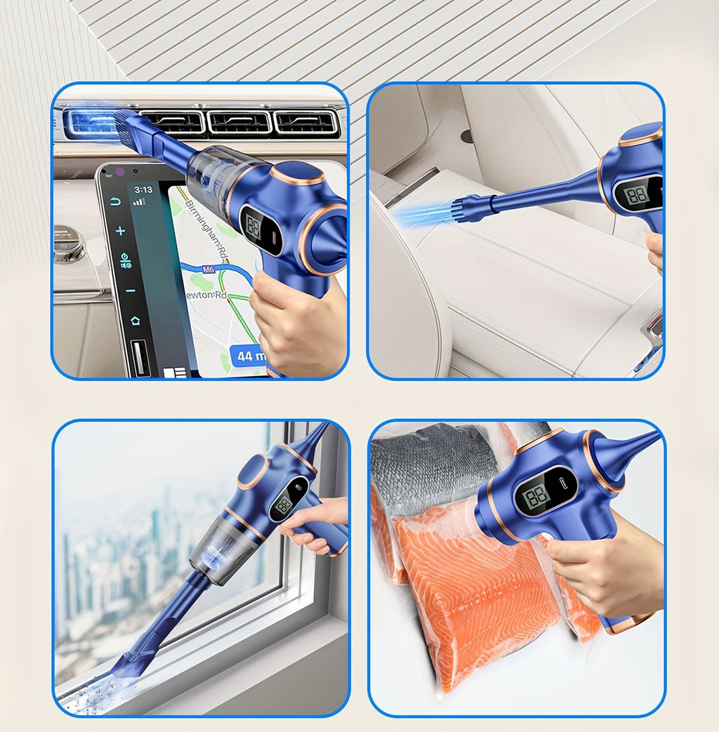 4000mAh High-Power Portable Vacuum Cleaner - Strong 45W Suction, 3.5Pa Pressure, USB Rechargeable, Lightweight, Cordless, Multi-Surface Cleaning for Household, Automotive, Office - Ideal for Quick Cleanups and Pet Owners