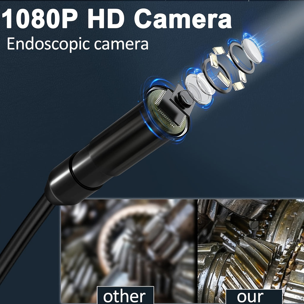 4. 3" IPS HD Borescope Camera with High-Quality 1080P Lens and Bright Headlight for Automotive and House Pipe Inspection