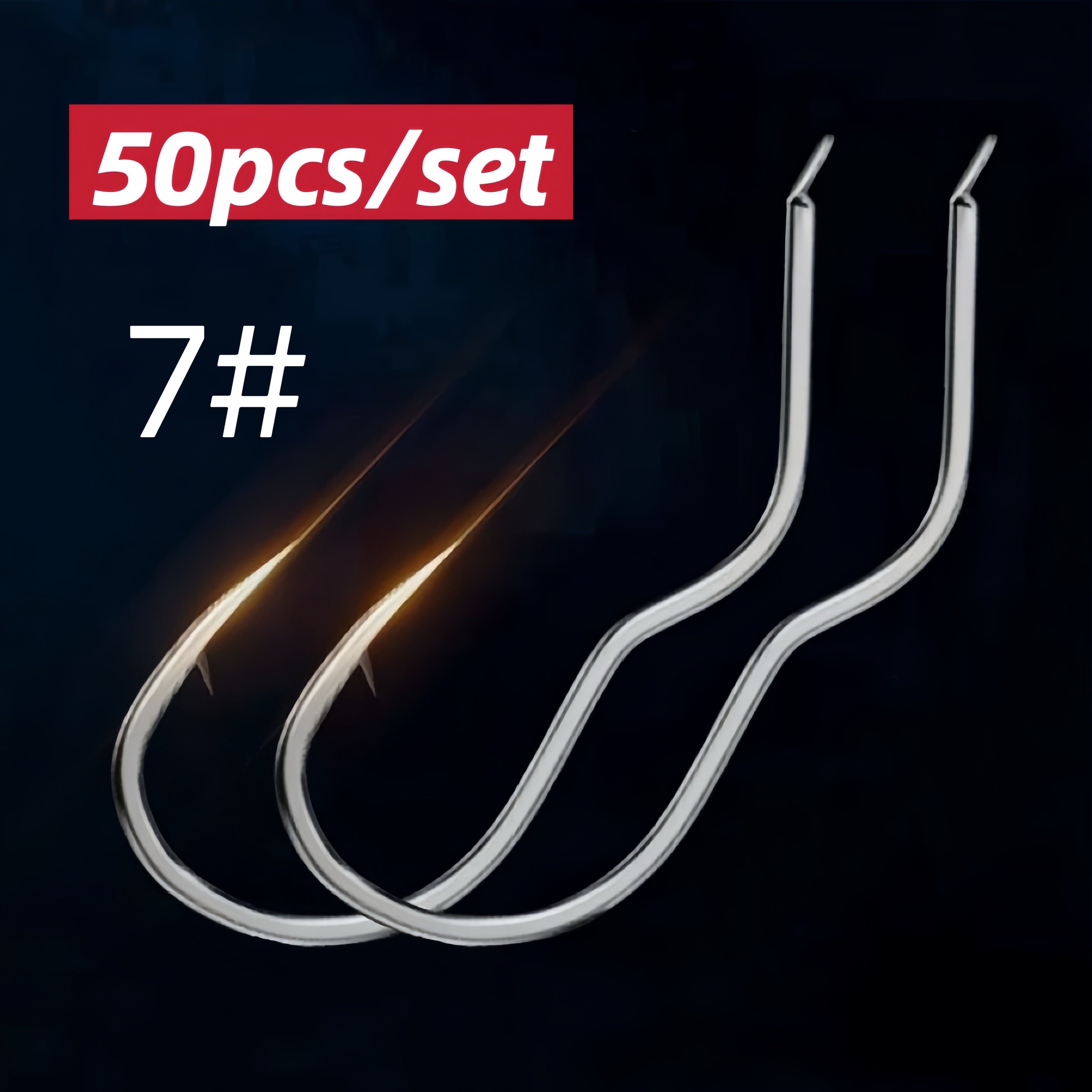 50pcs Black Carbon Steel Fishing Hooks with Barbs - Anti-Slip, Secure Grip for Hunting & Fishing