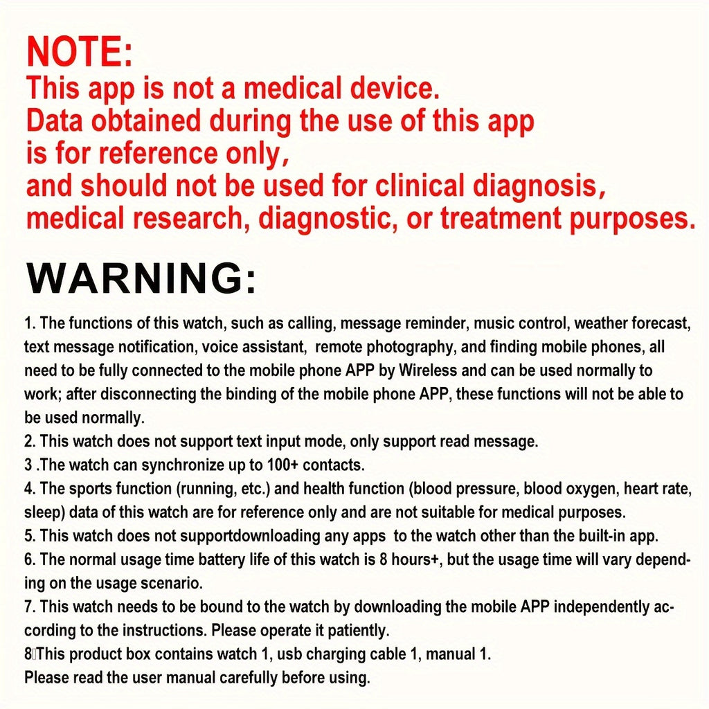 4.65cm Full Touch Screen Sports Smartwatch - Wireless Calling, Message Alerts, Multiple Sport Modes, Music Playback & Fitness Tracker - for Android & for iPhone