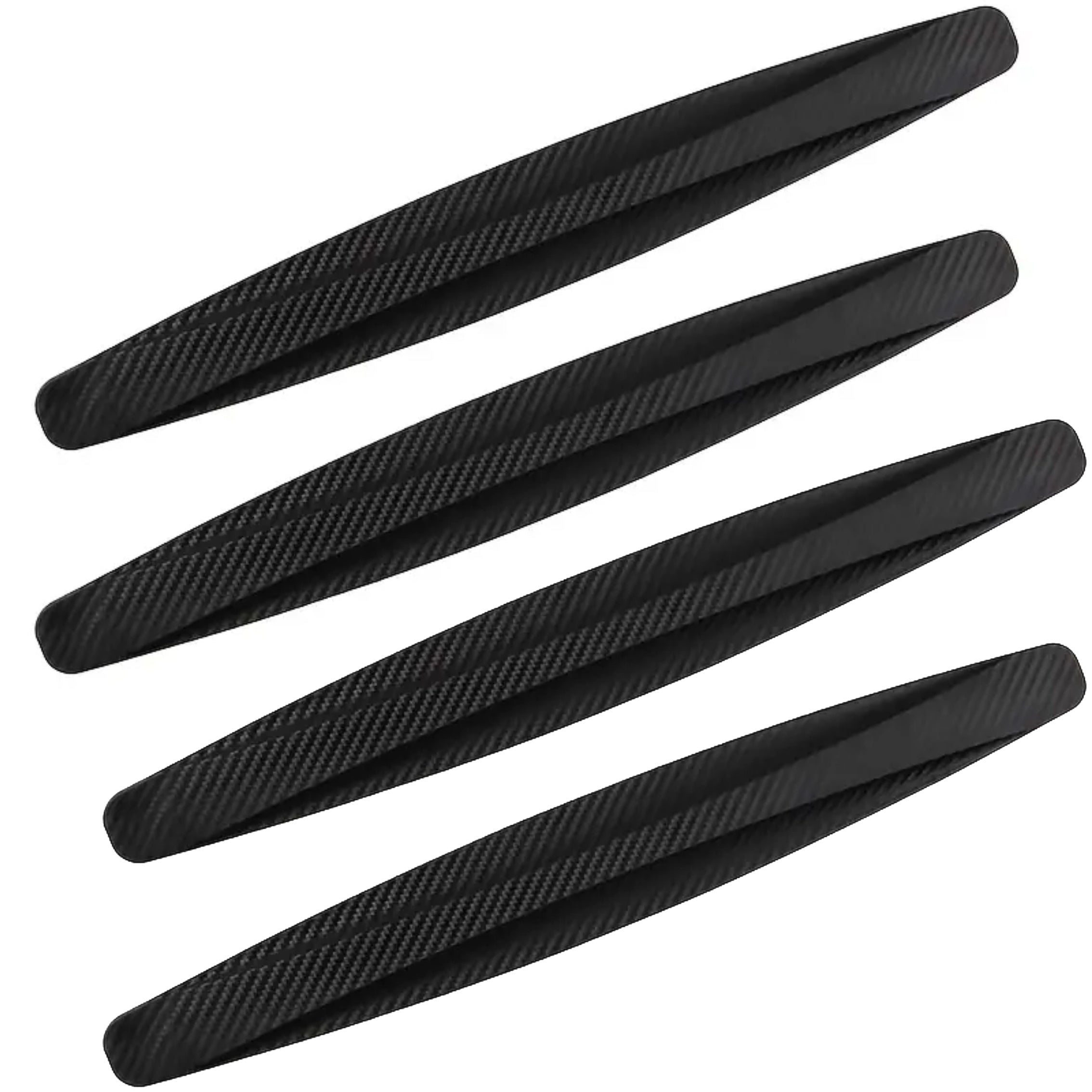 4pcs Universal Car Carbon Fiber Anti-Collision Protector - Protects Front and Rear Corner Bumpers, Anti-Scratch Strip Gadget, Rubber Protection for Automotive Accessories