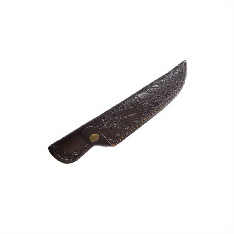 3D Embossed Dragon Design Faux Leather Knife Sheath for Chef's Knife, Outdoor Cooking, Camping, Picnic, Hunting - Convenient Carry Storage (Knife Not Included)