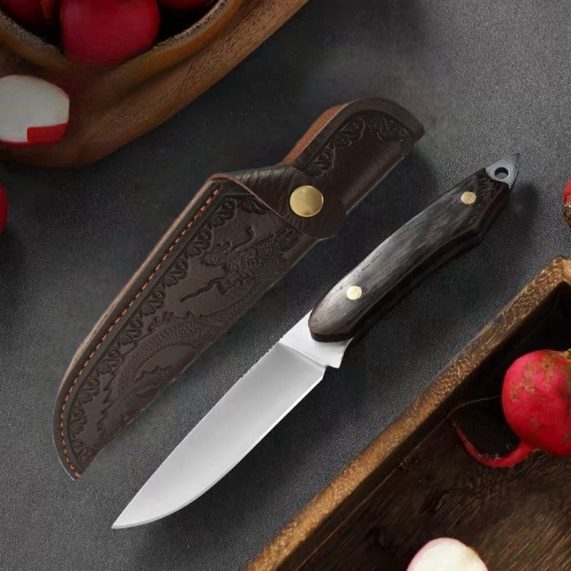 3D Embossed Dragon Design Faux Leather Knife Sheath for Chef's Knife, Outdoor Cooking, Camping, Picnic, Hunting - Convenient Carry Storage (Knife Not Included)