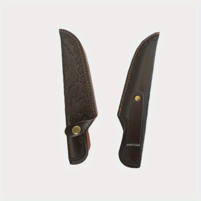 3D Embossed Dragon Design Faux Leather Knife Sheath for Chef's Knife, Outdoor Cooking, Camping, Picnic, Hunting - Convenient Carry Storage (Knife Not Included)