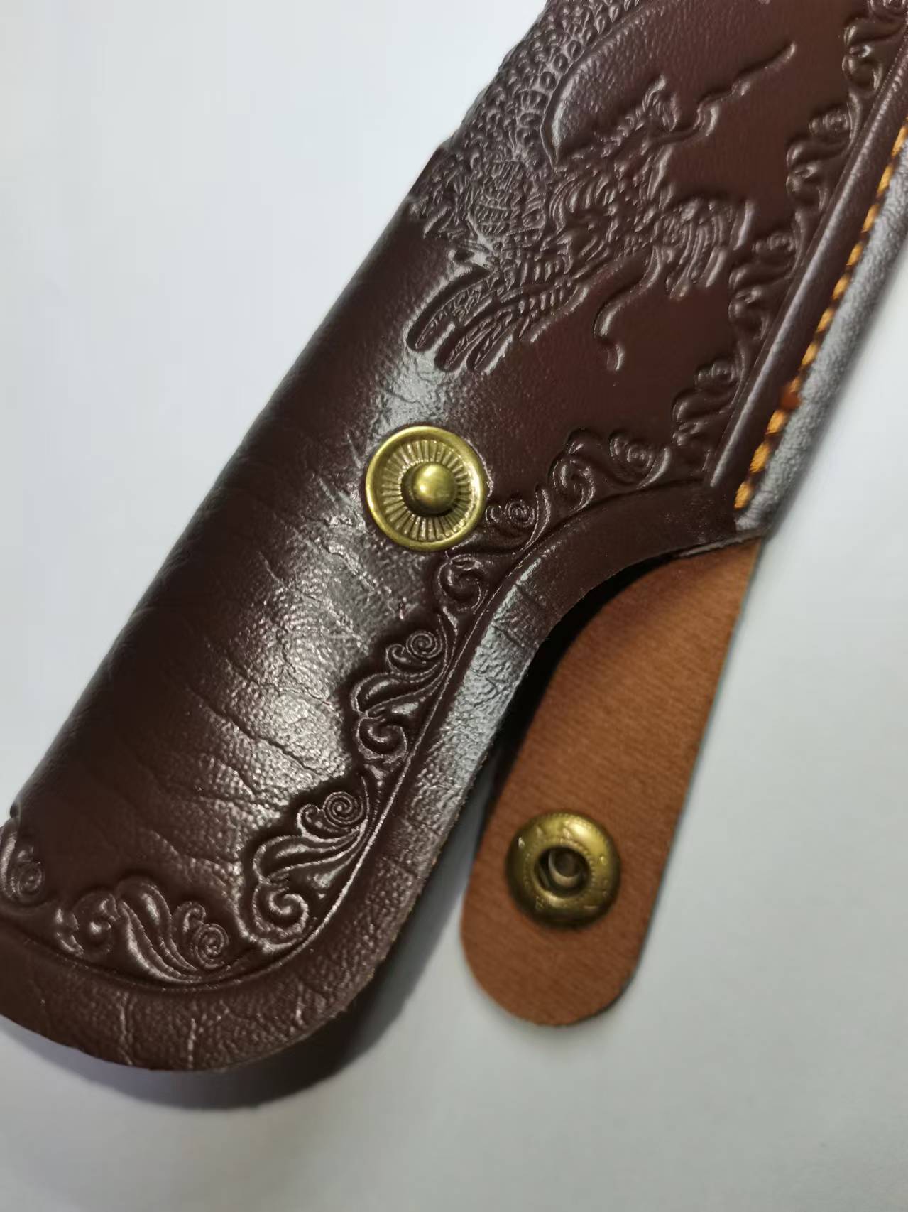 3D Embossed Dragon Design Faux Leather Knife Sheath for Chef's Knife, Outdoor Cooking, Camping, Picnic, Hunting - Convenient Carry Storage (Knife Not Included)