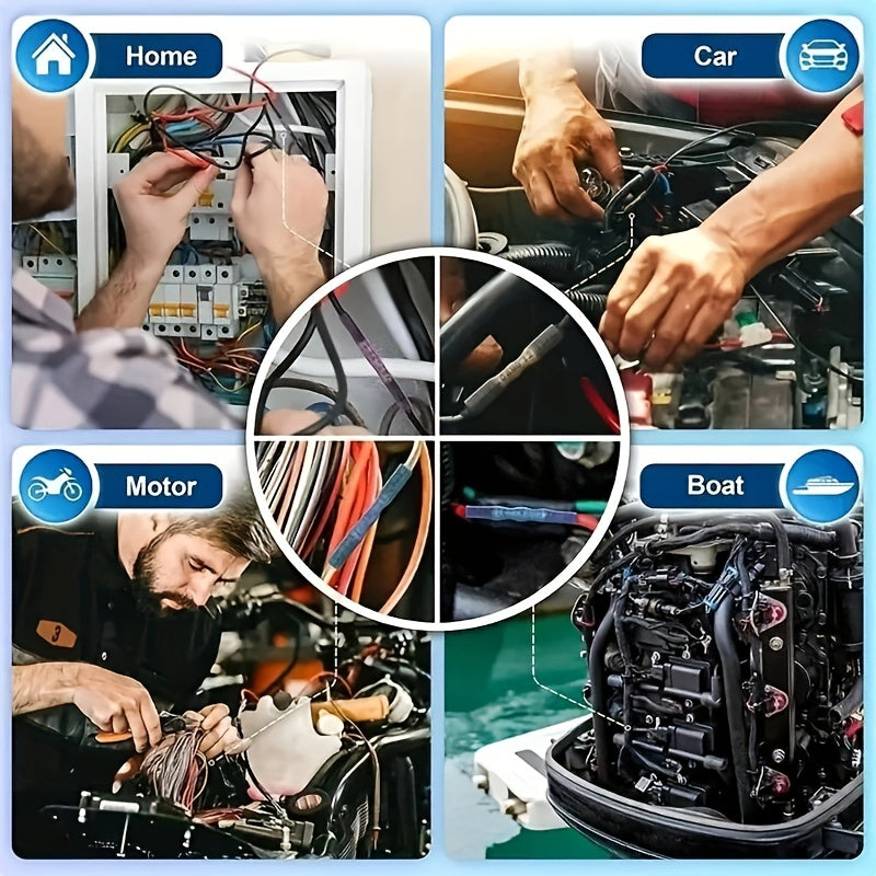 280pcs UMLIFE Spade Crimp Terminals with 5-in-1 Wire Stripper, Insulated Copper Connectors, Easy-to-Use for Automotive and Home Electrical Connections, Car Electrical Terminal Block, Uncharged, with Copper Contacts, for Start