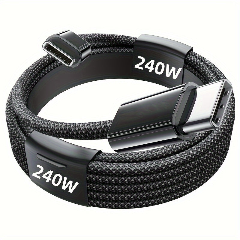240W Super Fast Charging, Support PD, High-speed Data Transmission, TYPE C To TYPE C Interface Data Cable, Suitable For Samsung, For iPhone 15, For MacBook/iPad/Xiaomi And Other Devices
