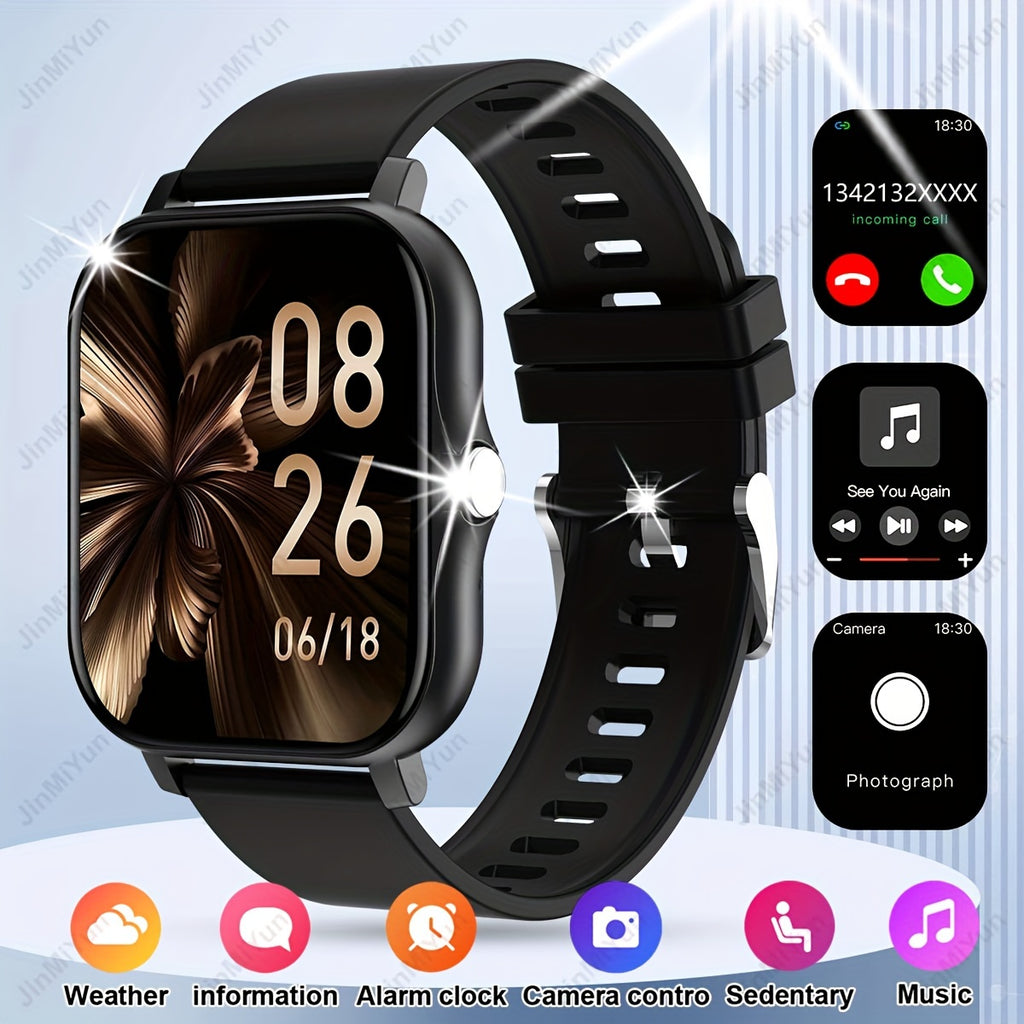 4.65cm Full Touch Screen Sports Smartwatch - Wireless Calling, Message Alerts, Multiple Sport Modes, Music Playback & Fitness Tracker - for Android & for iPhone