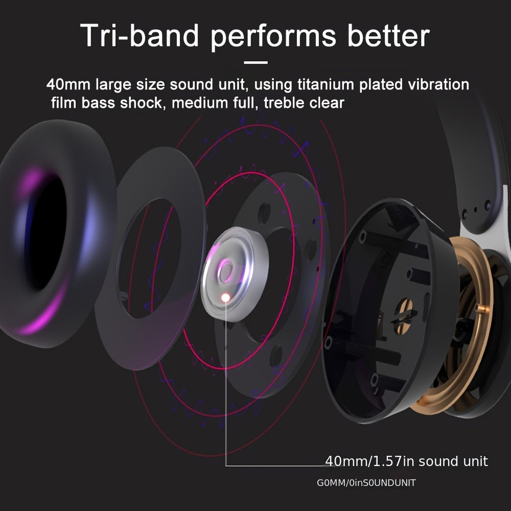 07S Wireless Over-Ear Headphones - Wireless 5.3, Long Battery Life, Soft Earmuffs, HD Sound, Portable & Adjustable for Outdoor Sports and Commuting, Outdoor Sports Headphones|Modern Wireless Headphones|Comfortable Earmuffs