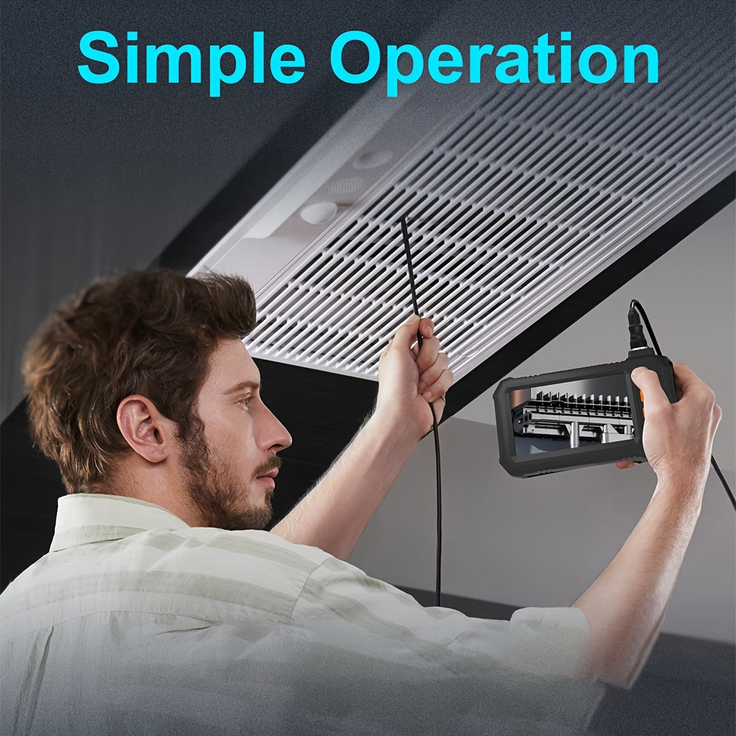 4. 3" IPS HD Borescope Camera with High-Quality 1080P Lens and Bright Headlight for Automotive and House Pipe Inspection