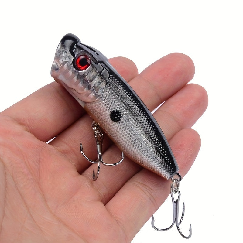 5pcs Premium Topwater Popper Fishing Lures - High-Quality Artificial Wobblers with 6# Hooks - Perfect for Catching Big Fish, 6.5cm/2.56inch, 12g, Hard Bait, Lifelike Action, Durable Construction, and Irresistible Colors