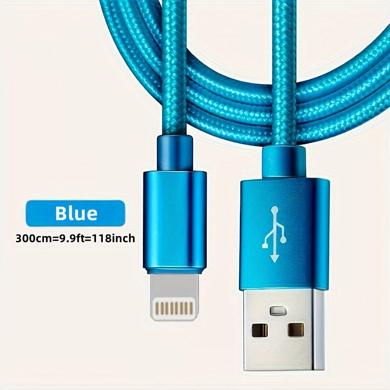 3.3ft/6.6ft/9.9ft USB 18W Fast Charging Data Cable - For IPhone 14/13/12/11 Pro Max/12 Mini/XR/XS/X/8/7/6 Plus/SE For IPad.