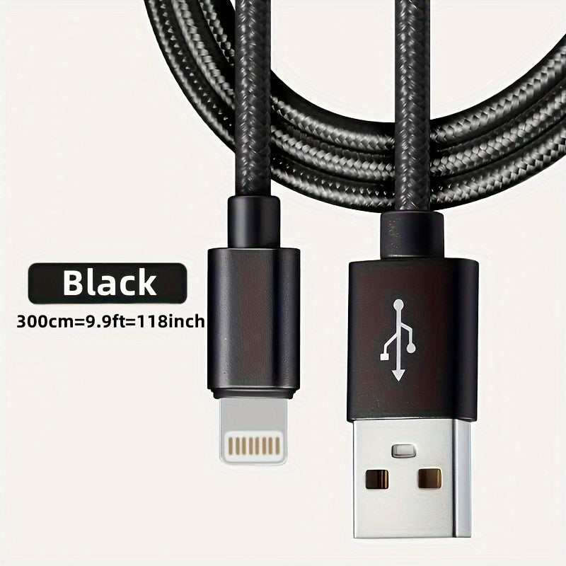 3.3ft/6.6ft/9.9ft USB 18W Fast Charging Data Cable - For IPhone 14/13/12/11 Pro Max/12 Mini/XR/XS/X/8/7/6 Plus/SE For IPad.