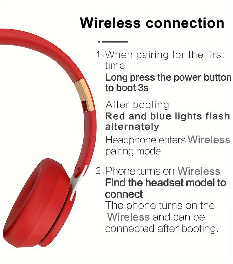 07S Wireless Gaming Headset with Surround Sound, Foldable Design & Large Battery - Wireless/Wired/TF/Radio Modes, USB-C Charging, Compatible with PC, PS4, Mobile - Noise Isolating Closed-Ear Headphones for Sports, Video, Gami