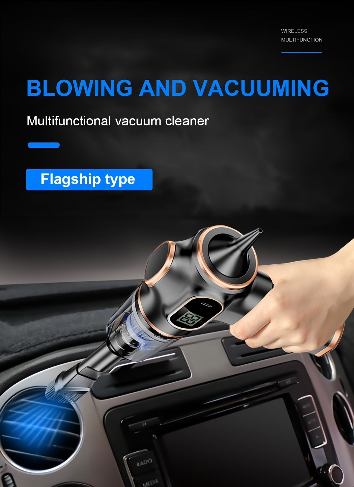 4000mAh High-Power Portable Vacuum Cleaner - Strong 45W Suction, 3.5Pa Pressure, USB Rechargeable, Lightweight, Cordless, Multi-Surface Cleaning for Household, Automotive, Office - Ideal for Quick Cleanups and Pet Owners