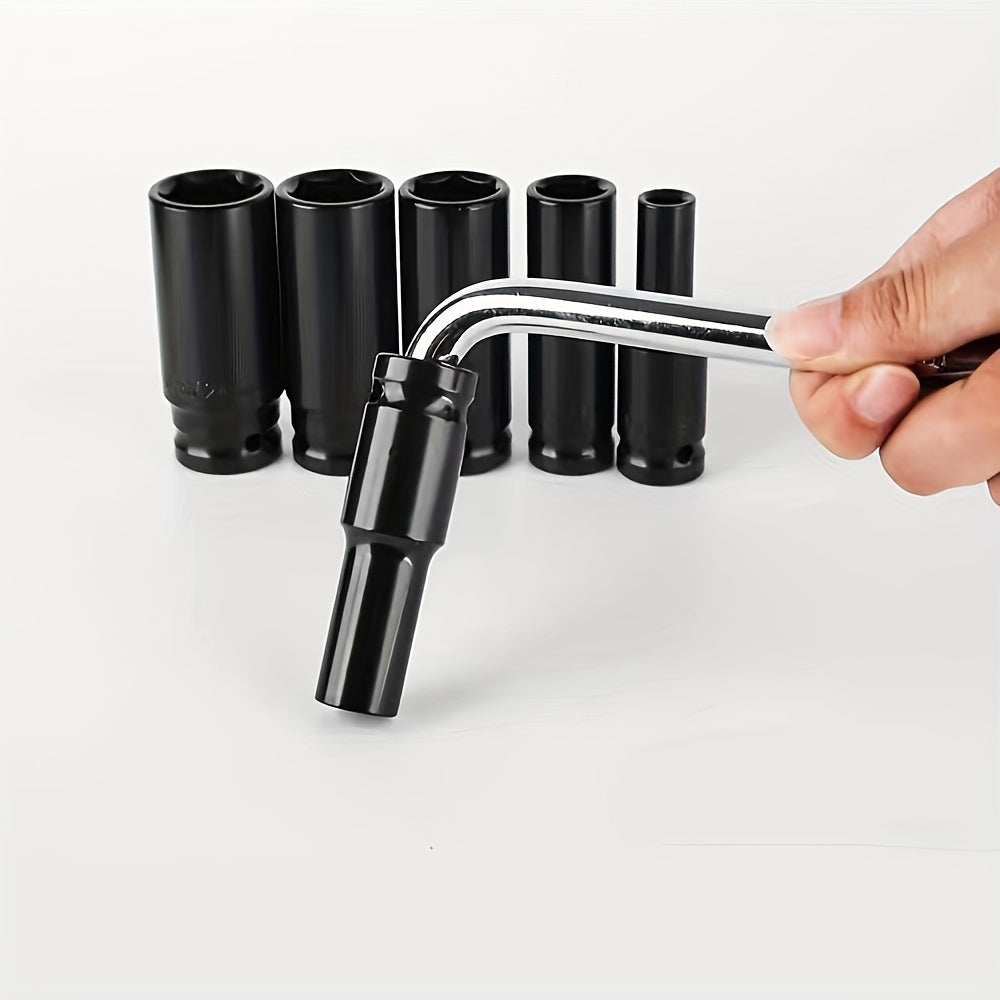 20pc Heavy-Duty Hex Impact Wrench Socket Set - 1/2 Drive, Chrome Vanadium Steel, Metric (8-32mm) Sizes, with Robust Plastic Toolbox - Perfect for Automotive Repair and DIY Projects