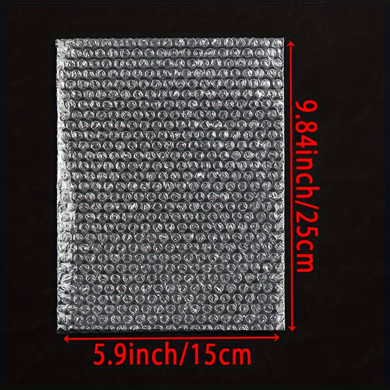50-Pack Transparent Bubble Bags in 8 Sizes - Durable Plastic Padded Envelopes for Safe Shipping and Storage of Fragile Items, Including Dishes, Electronics, and Artwork - Protective Bubble Cushion Pouches for Moving (Sizes: 5