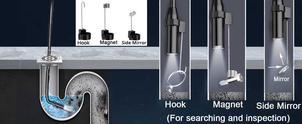 4. 3" IPS HD Borescope Camera with High-Quality 1080P Lens and Bright Headlight for Automotive and House Pipe Inspection