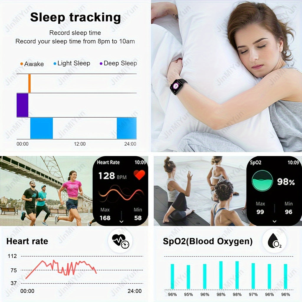 4.65cm Full Touch Screen Sports Smartwatch - Wireless Calling, Message Alerts, Multiple Sport Modes, Music Playback & Fitness Tracker - for Android & for iPhone