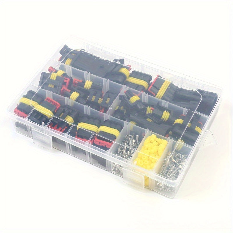 352pcs Waterproof Automotive Electrical Connector Kit - Durable 1/2/3/4 Pin Wire Plugs for Easy Car Repair & Maintenance - For Car Enthusiasts & Mechanics - Ideal for DIY Car Repairs