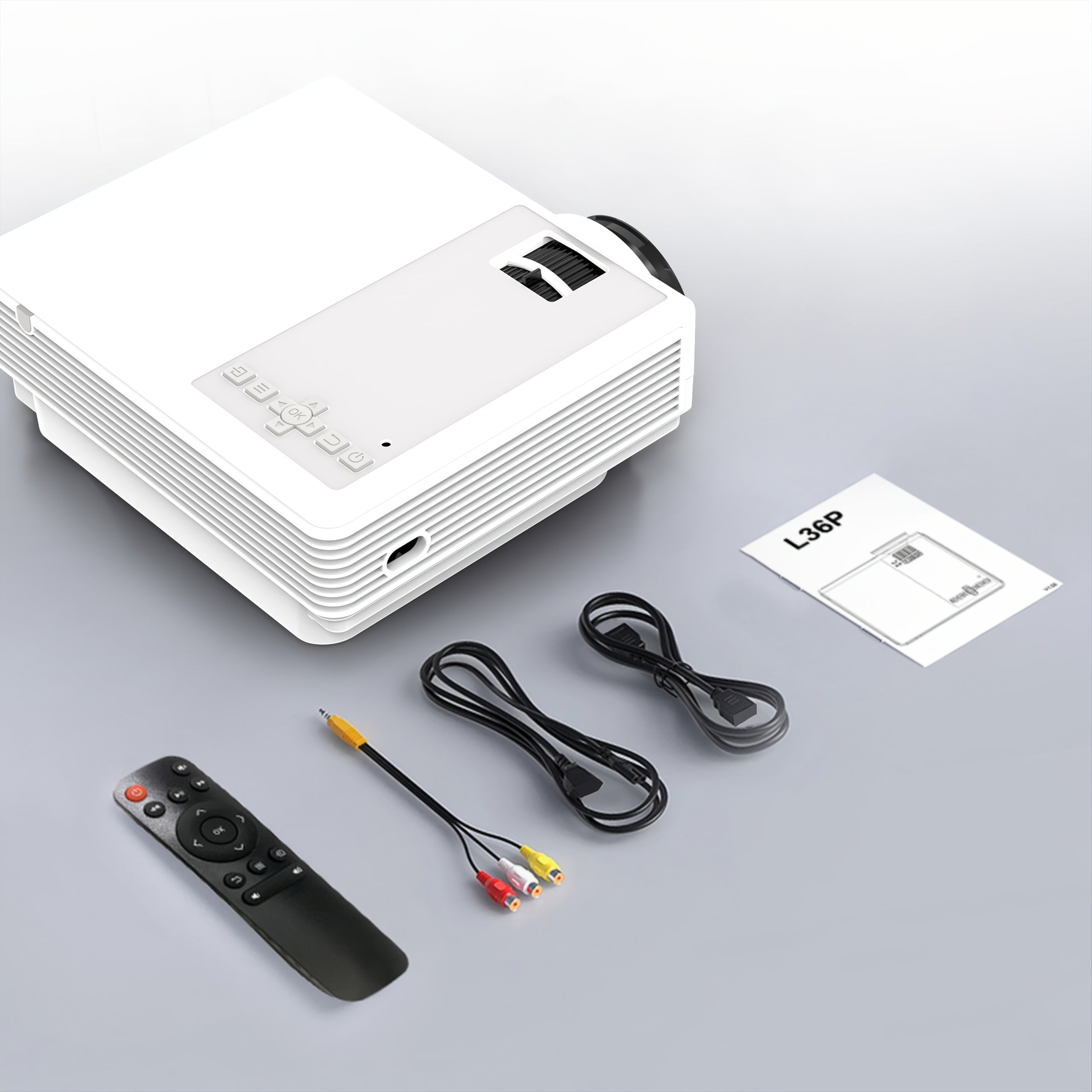 4K Projector with WiFi Portable Native 1080P Projector Outdoor Movie Projectors for Home Cinema Mini Projector Compatible with HDTV, USB, AV, Fire Stick, PS5, Projector for Smartphone Office Electronics Projector