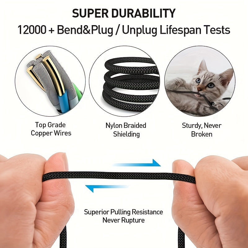 3.3ft/6.6ft/9.9ft USB 18W Fast Charging Data Cable - For IPhone 14/13/12/11 Pro Max/12 Mini/XR/XS/X/8/7/6 Plus/SE For IPad.