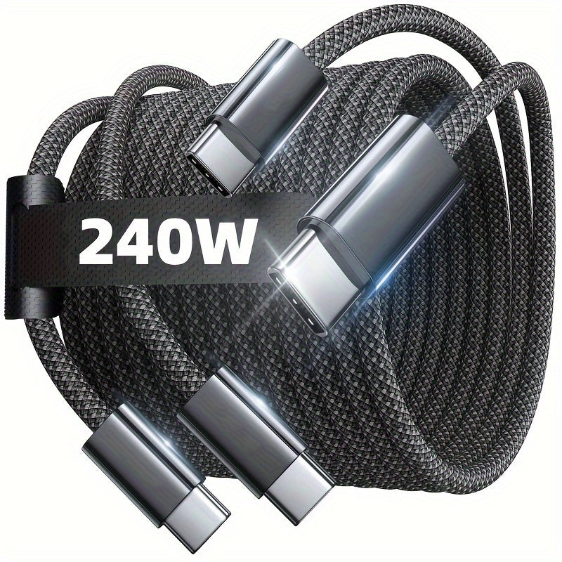 240W Super Fast Charging, Support PD, High-speed Data Transmission, TYPE C To TYPE C Interface Data Cable, Suitable For Samsung, For iPhone 15, For MacBook/iPad/Xiaomi And Other Devices