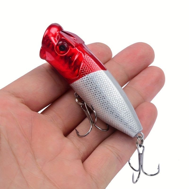5pcs Premium Topwater Popper Fishing Lures - High-Quality Artificial Wobblers with 6# Hooks - Perfect for Catching Big Fish, 6.5cm/2.56inch, 12g, Hard Bait, Lifelike Action, Durable Construction, and Irresistible Colors