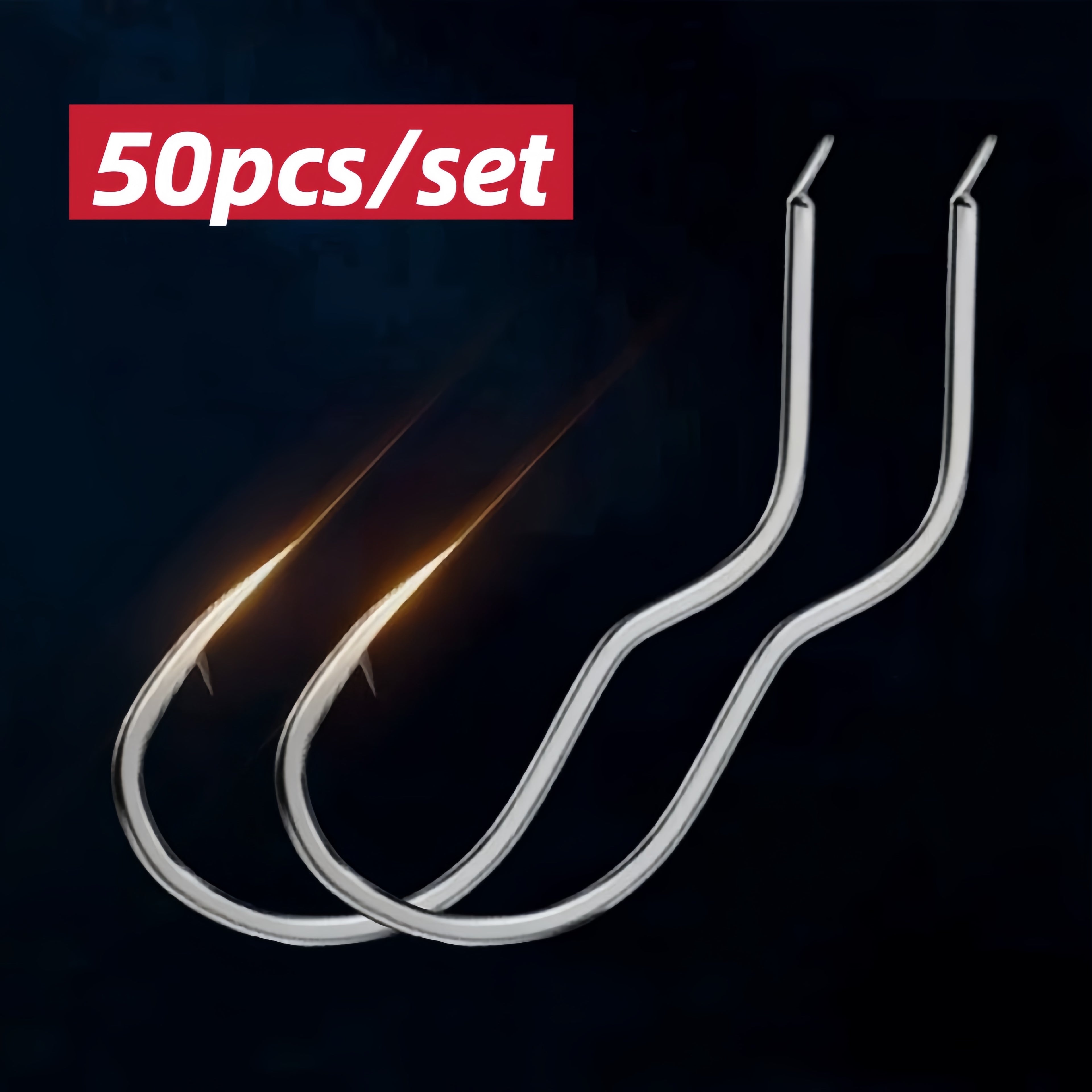 50pcs Black Carbon Steel Fishing Hooks with Barbs - Anti-Slip, Secure Grip for Hunting & Fishing