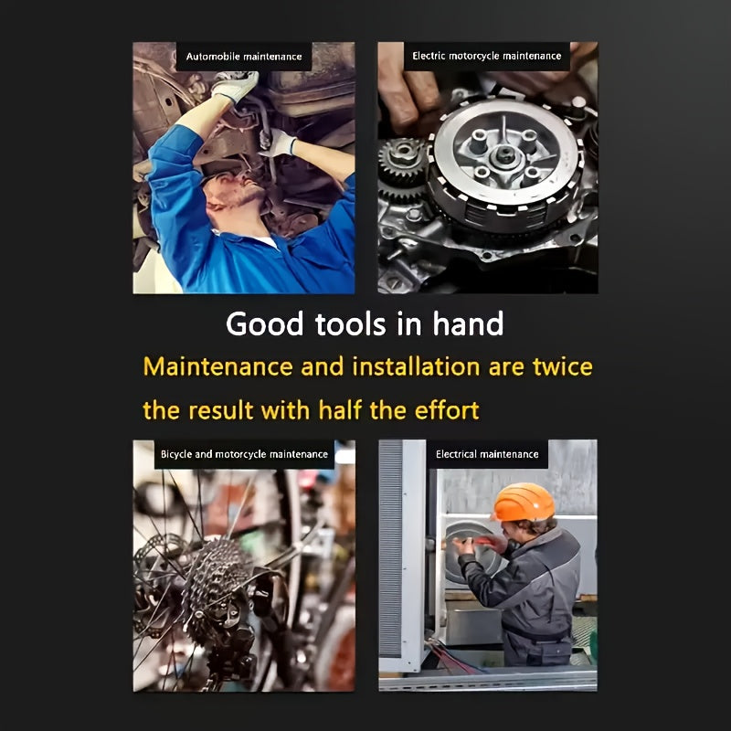 46/150pcs Upgraded Version Premium Quality Auto Repair Tool Set, Home Repair Tool Set, Home Equipment Maintenance, Suitable for Both Automotive And Industrial Repair Multi-Function Tool Combination Set, Suitable for Motorcycl