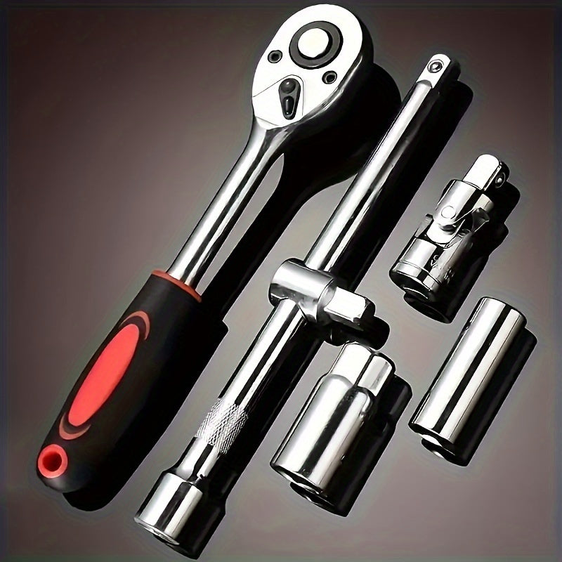 53pcs Universal Car Repair Tool Set - Comprehensive Automotive Maintenance Solution - High-Quality Durable Accessories Suitable for DIY Repairs and Daily Use, Industrial Professional Manual Tool Kit Including Socket Wrenches,