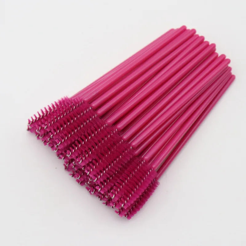 50 Pcs Disposable eyelash brushes Nylon brow brush solid Mascara Wands Applicator eyelash Cosmetic comb women Makeup tools