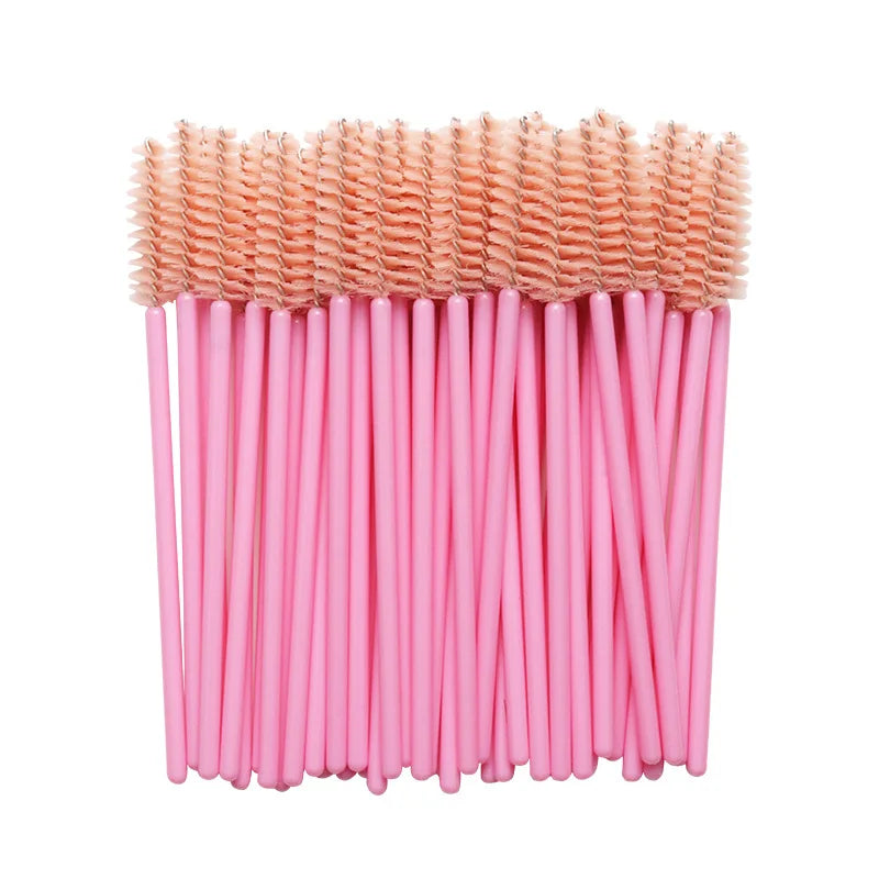 50 Pcs Disposable eyelash brushes Nylon brow brush solid Mascara Wands Applicator eyelash Cosmetic comb women Makeup tools