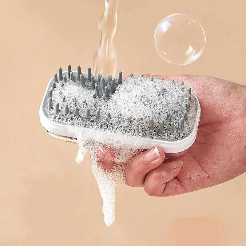 Manufacturer Wholesale Dog Cleaning Grooming Tool Soft Silicone Hair Bathing Brush for Dogs Cat with Soap and Shampoo Dispenser