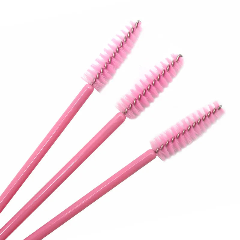 50 Pcs Disposable eyelash brushes Nylon brow brush solid Mascara Wands Applicator eyelash Cosmetic comb women Makeup tools