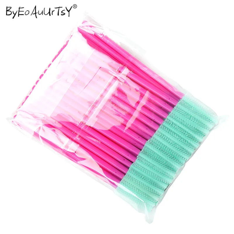 50pcs Silicone Eyelash Brushes Disposable Mascara Wands Applicator Eye Lashes Makeup for Women Cosmetic Brush Beauty Tools
