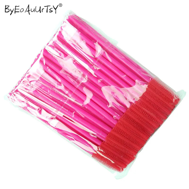 50pcs Silicone Eyelash Brushes Disposable Mascara Wands Applicator Eye Lashes Makeup for Women Cosmetic Brush Beauty Tools