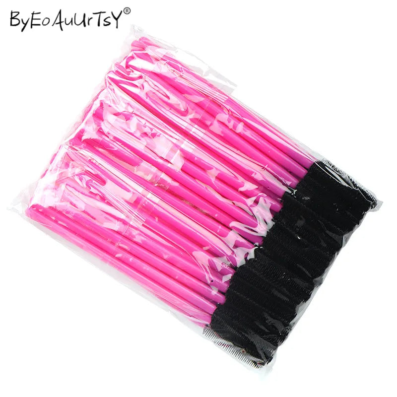 50pcs Silicone Eyelash Brushes Disposable Mascara Wands Applicator Eye Lashes Makeup for Women Cosmetic Brush Beauty Tools