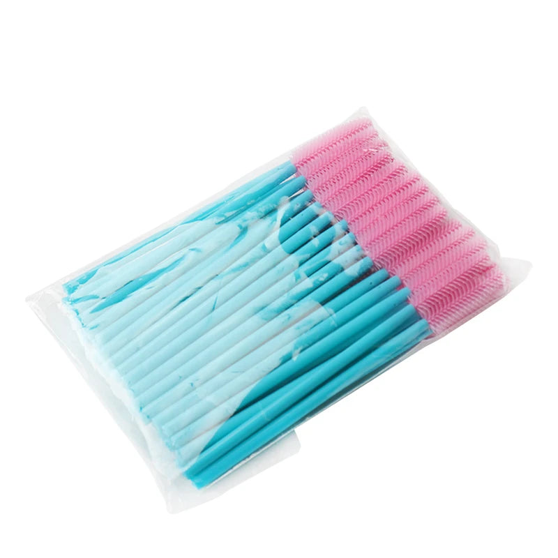 50pcs Silicone Eyelash Brushes Disposable Mascara Wands Applicator Eye Lashes Makeup for Women Cosmetic Brush Beauty Tools