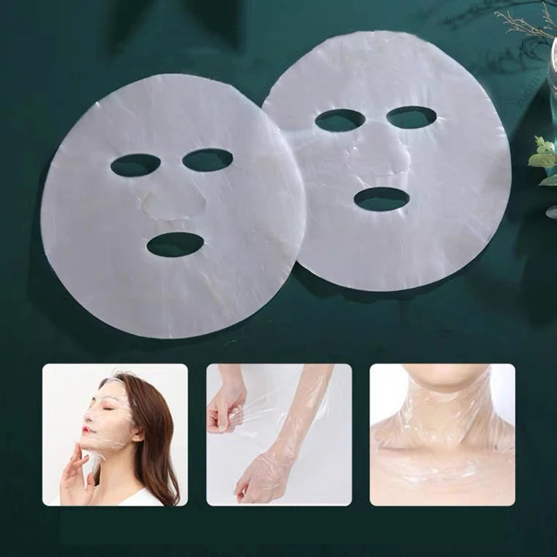 100pc Disposable Plastic Film for Face Fresh Keeping Film Mask Beauty Salon Promote Product Absorptio Ultra Thin Skin Care Paper