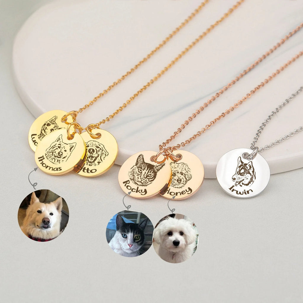 Hot Fashion Stainless Steel Personalized Photo Necklace Custom Pet Pendant Picture Necklace For Women Jewelry Gift 2023