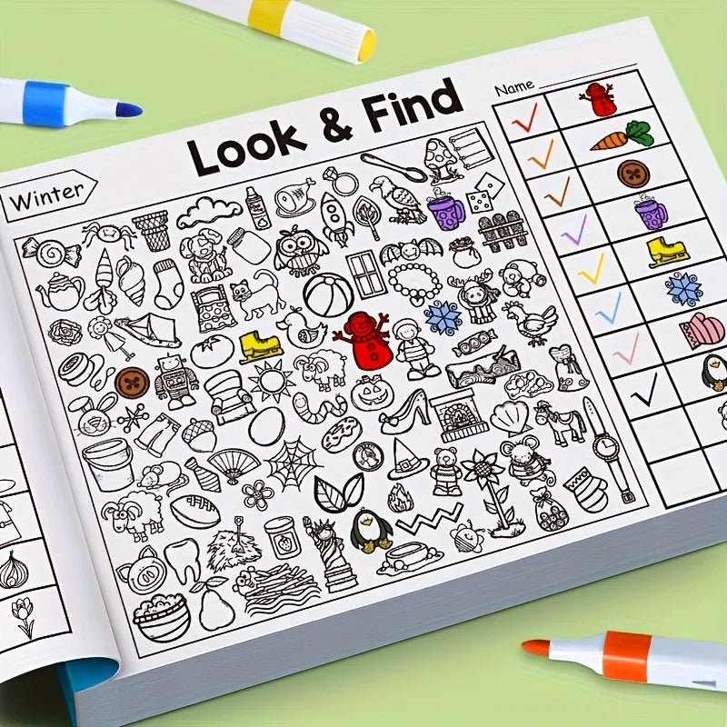 Children's hidden item coloring book,