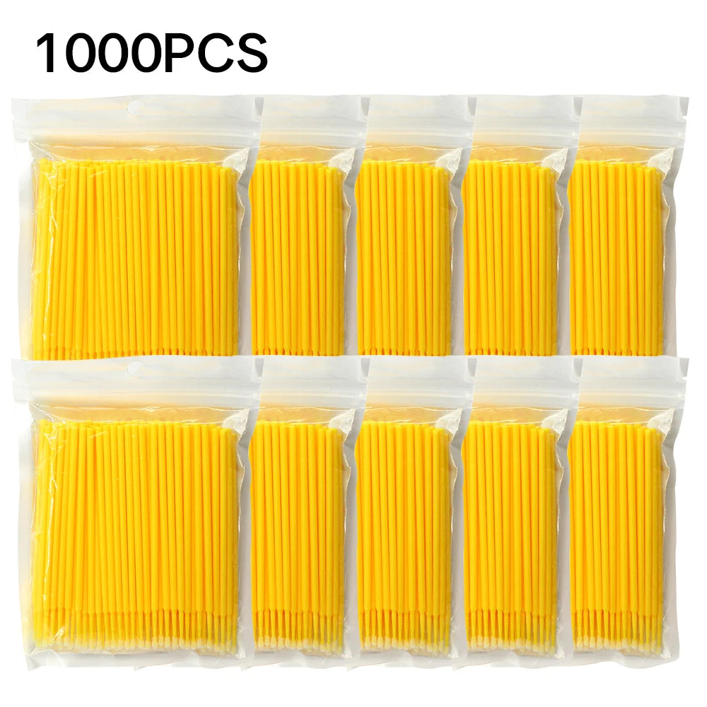 500/1000Pcs Eyelash Cleaning Brush Lash Extension Micro Cotton Swab Individual Eyelashes Microbrush Makeup Clean Remover Tools