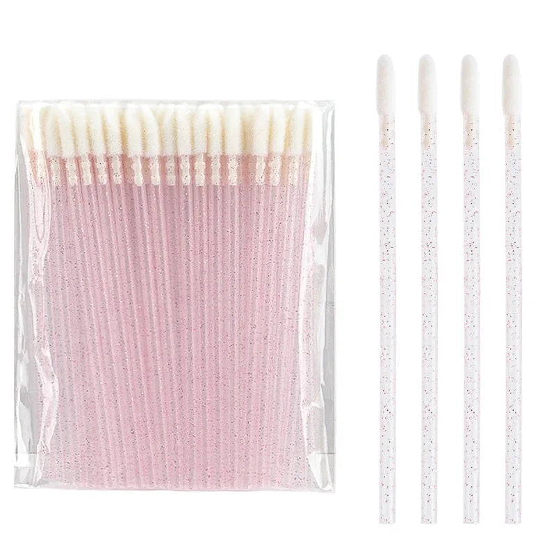 50Pcs Disposable Crystal Handle Lip Brush Eyelash Makeups Brushes Lashes Extension Mascara Wands Applicators Cosmetic Tools