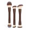3pcs Professional Aluminum Tube Makeup Brush Set, Soft Foundation Brush, Blush Brush, Powder Brush, Concealer Brush