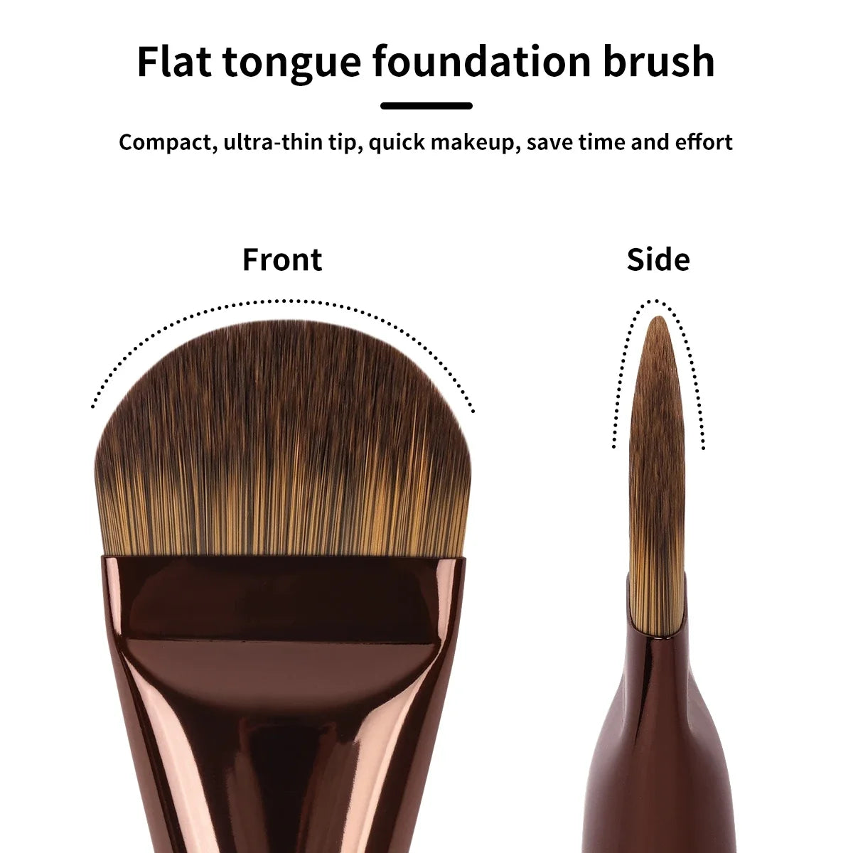2Pcs Skin Friendly Comfortable Synthetic Hairs Makeup Brush Ultra-Soft Durable Foundation Brush Concealer Brush Contour Brush No