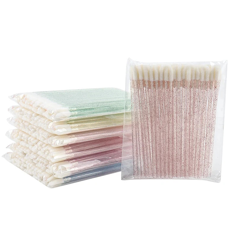50Pcs Disposable Crystal Handle Lip Brush Eyelash Makeups Brushes Lashes Extension Mascara Wands Applicators Cosmetic Tools