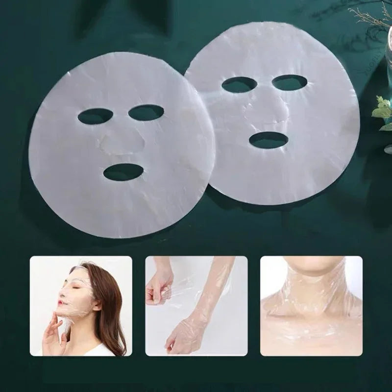 100pc Disposable Plastic Film for Face Fresh Keeping Film Mask Beauty Salon Promote Product Absorptio Ultra Thin Skin Care Paper