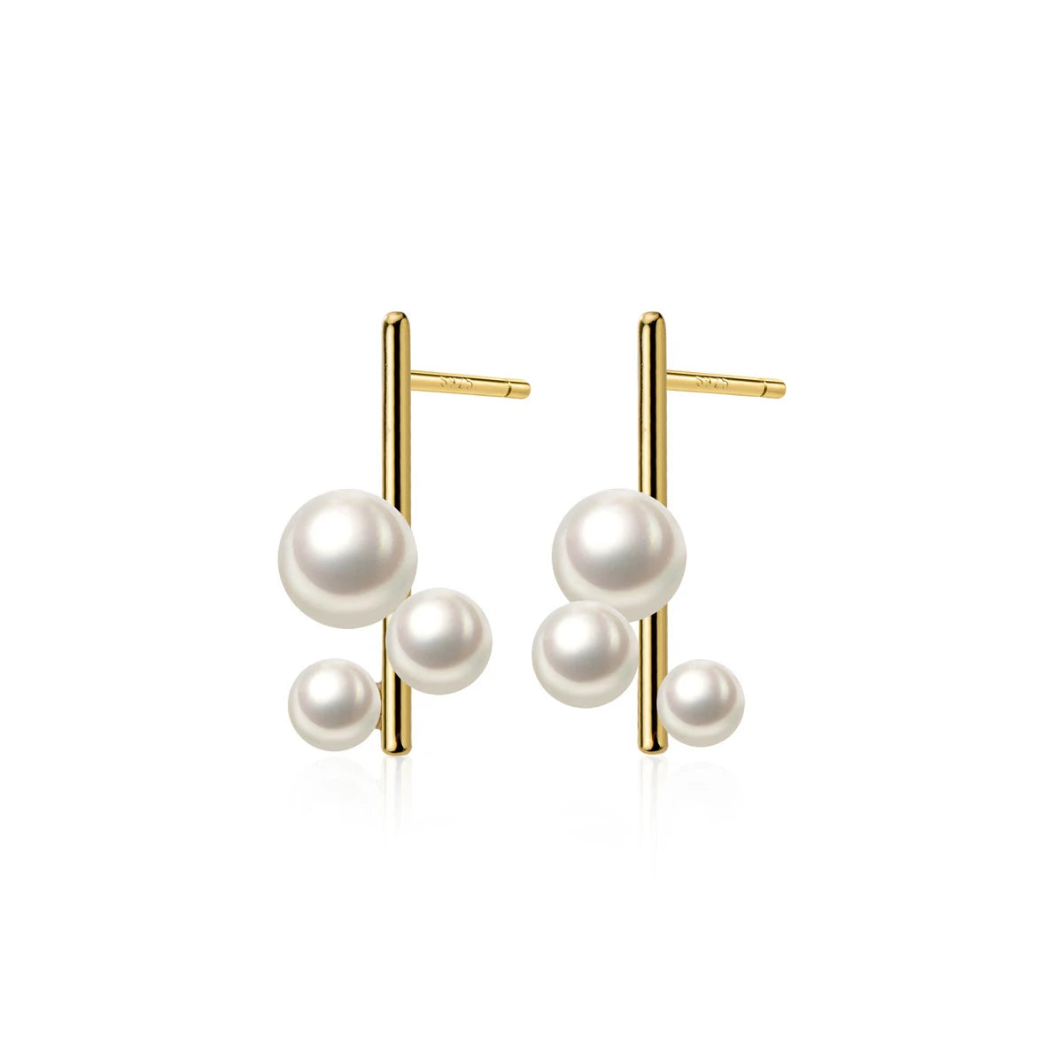 Modian Classic 925 Sterling Silver Temperament Ear Pin for Women Fashion Elegant Pearl Geometric Stud Earring Fine Jewelry